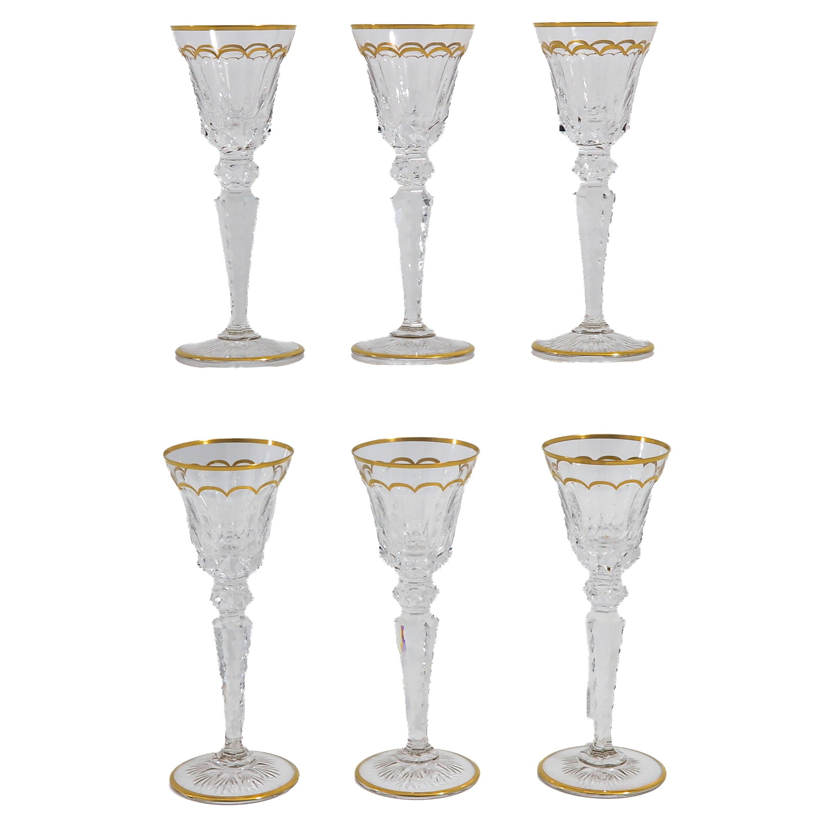 A Set of 6 Saint Louis Excellence Wine Glasses: consisting of 6 Saint Louis Excellence crystal wine glasses, height 21 cm.