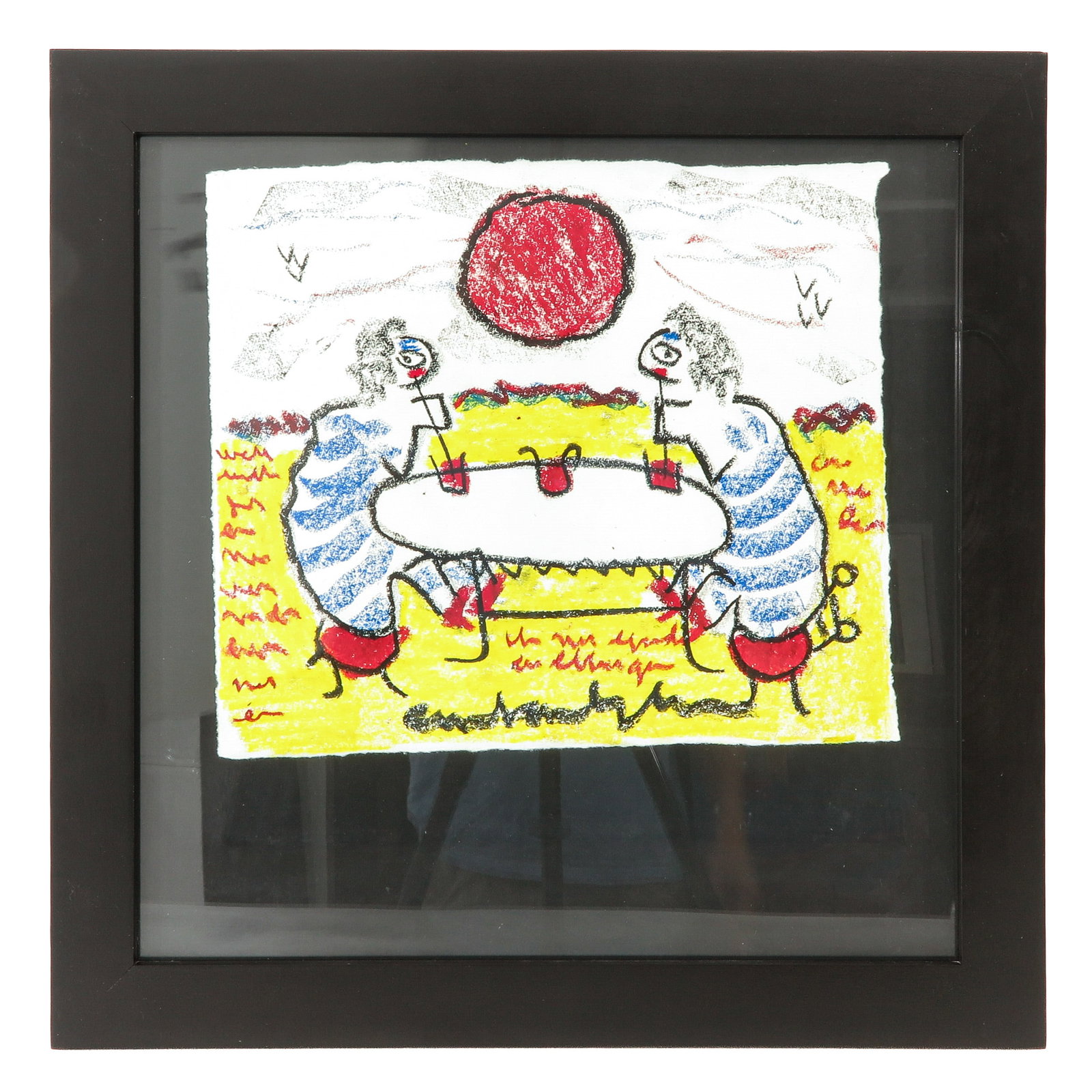 An Anton Heyboer Mixed Media: on paper, Anton Heyboer (1924 - 2005), depicting 2 drinking ladies, 40 x 34 cm.