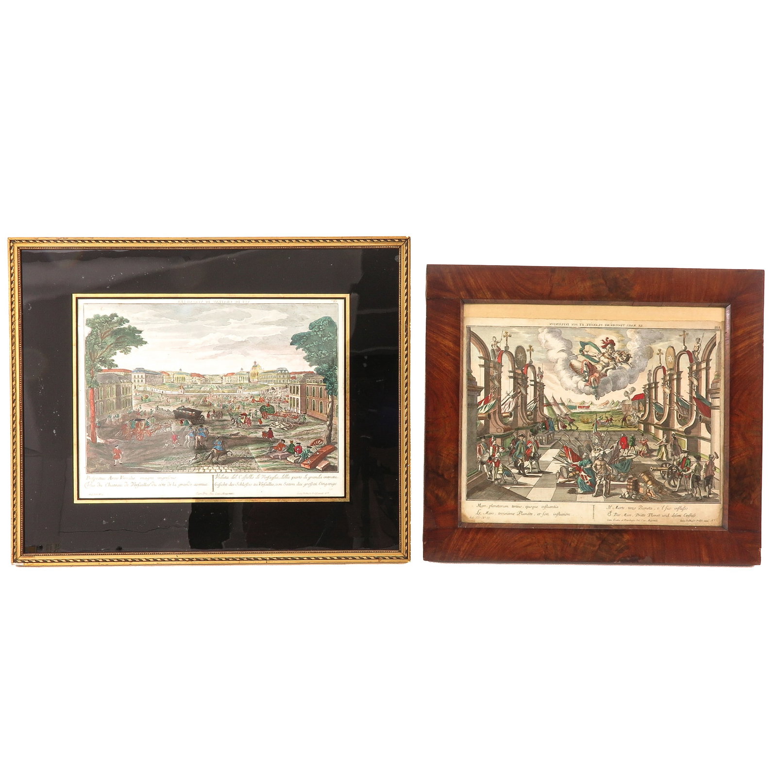 A Lot of 2 Optica Prints: consisting of 2 framed optica prints, including Vue du Chateau Versailles, largest 42 x 32 cm.