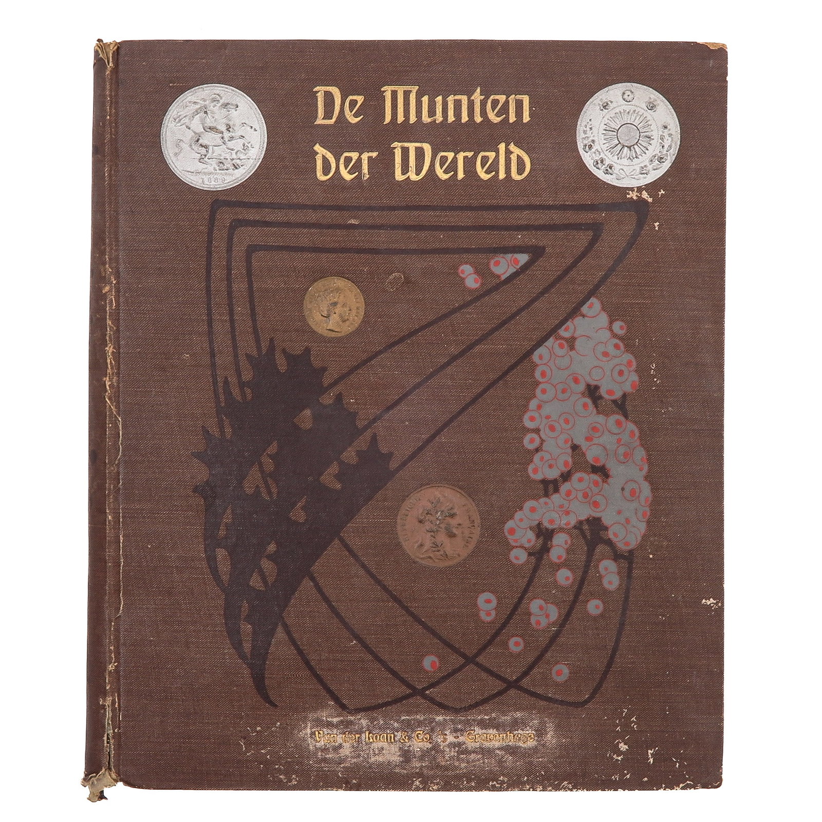 A Book: De Munten der Wereld, collection album with 45 relief cards