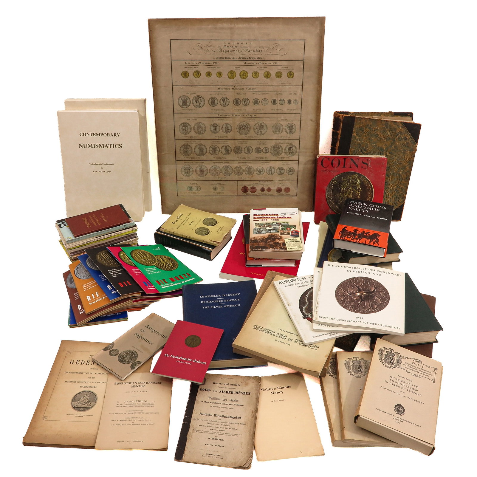 A Collection of Books: consisting of an extensive collection of books and reference works about numismatics, tokens and medals