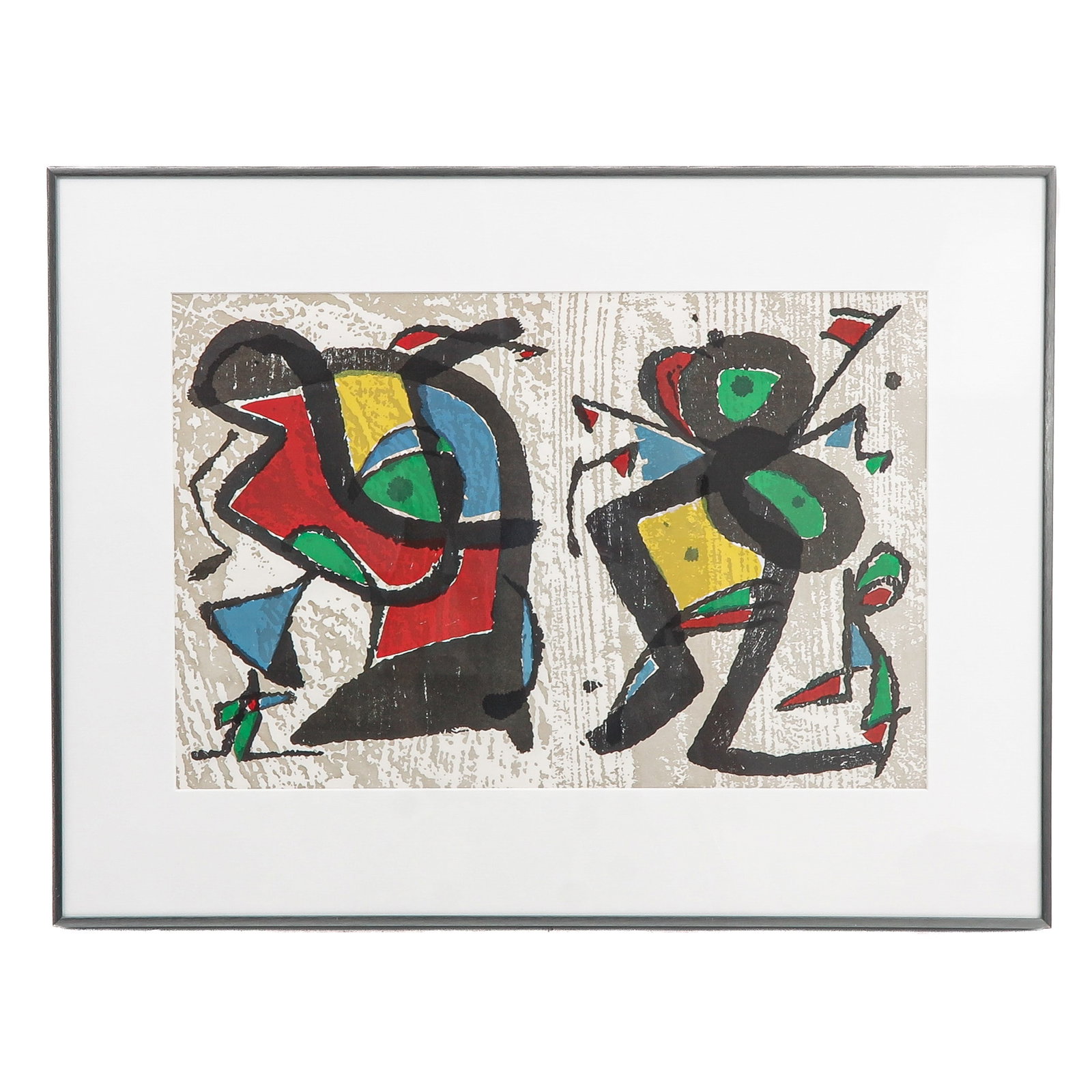 A Joan Miro Woodcut: Joan Miro (1893-1983), Composition, on Butten paper, accompanied by a document from Wolf Bonekamp (2015), 50 x 33 cm.