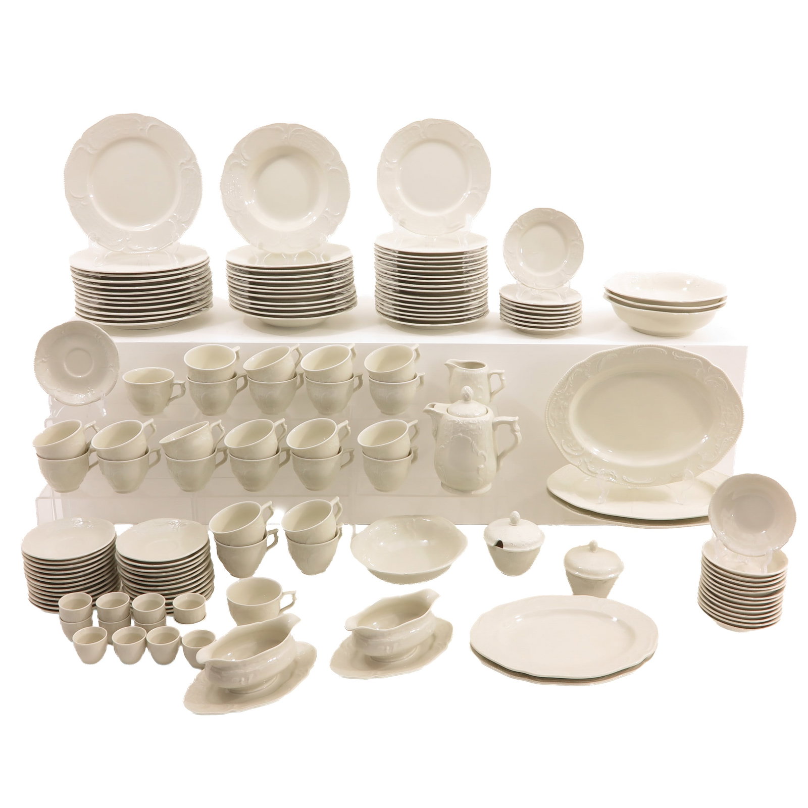A Rosenthal Service: Rosenthal, with relief decoration, largest dish 33 cm.