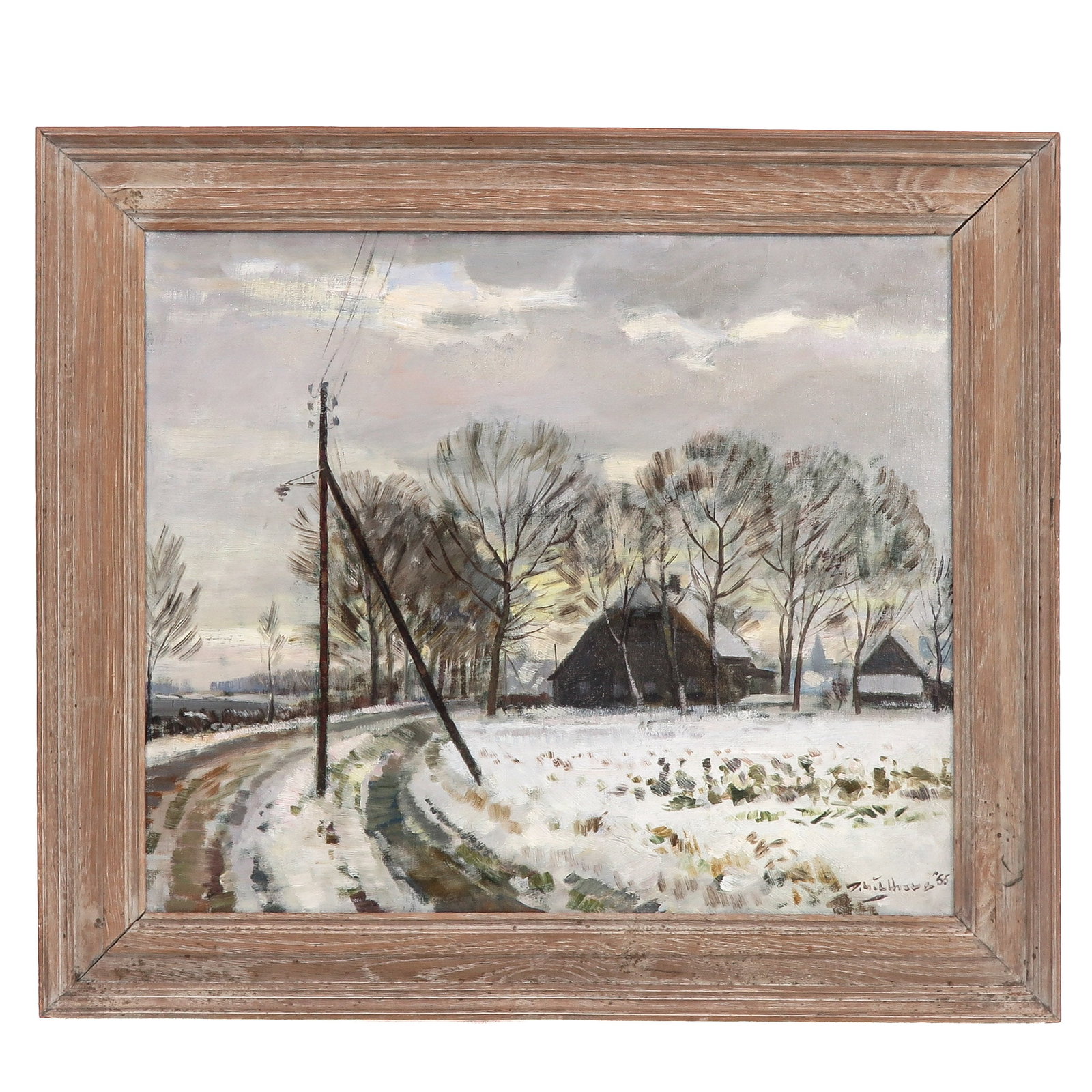 An Oil on Canvas Painting: oil on canvas, signed D. Muhlhaus, winter landscape, 60 x 50 cm.
