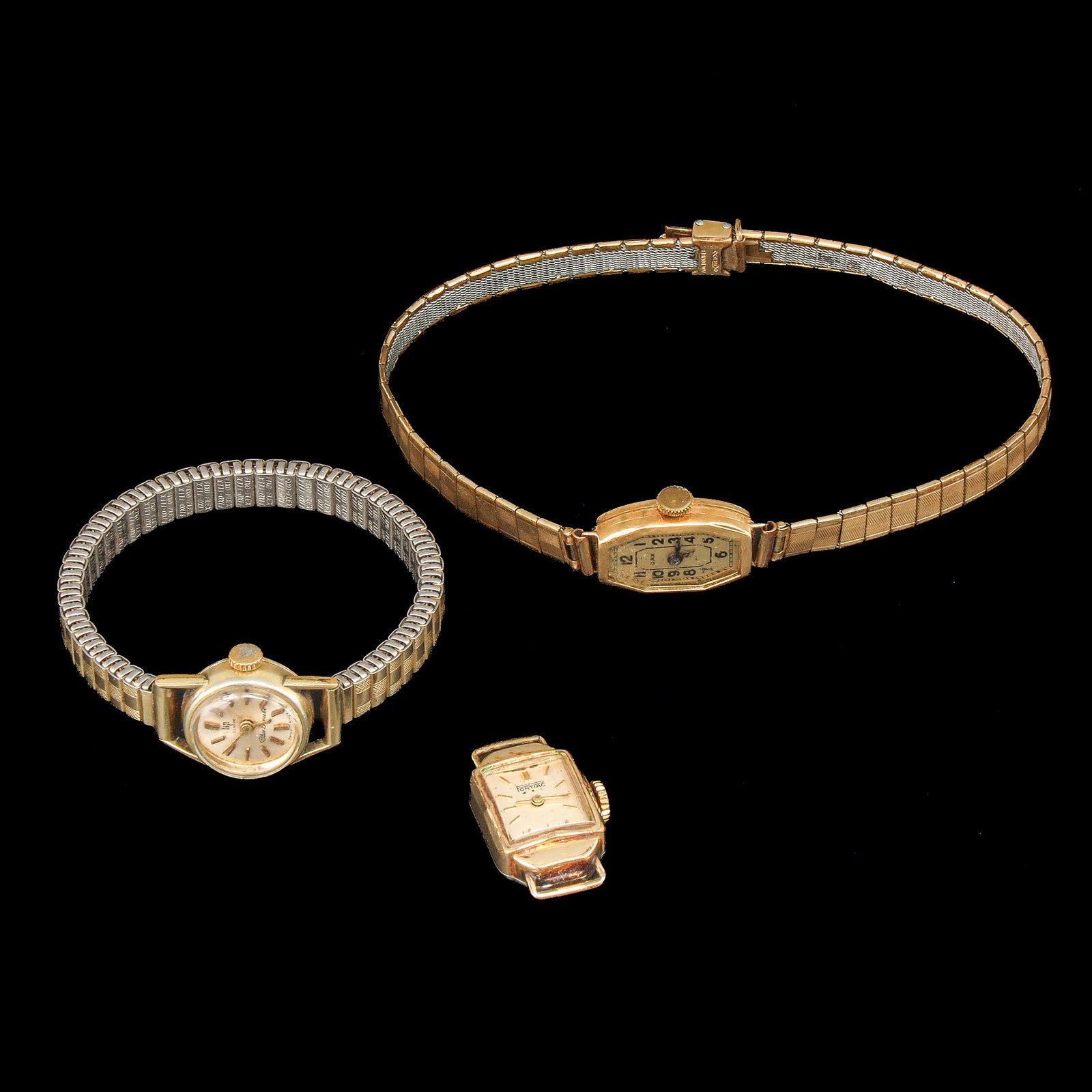 A Lot of 3 Watches: consisting of 3 watches, including 18 Krt. gold, brand DAX
