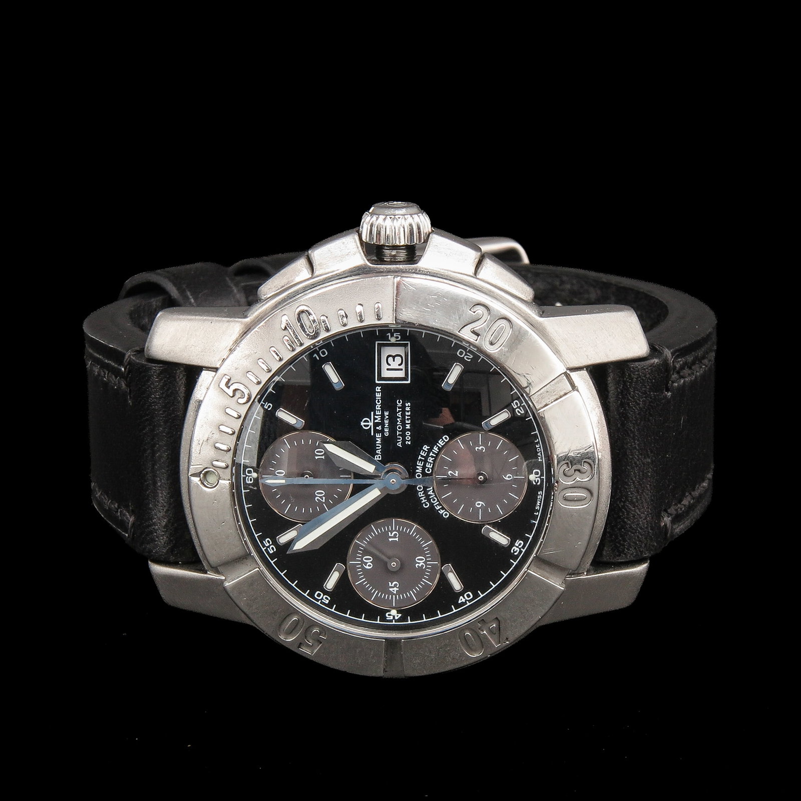 A Men's Baume & Mercier Watch: Baume & Mercier, chronograph, automatic, case diameter 40 mm.