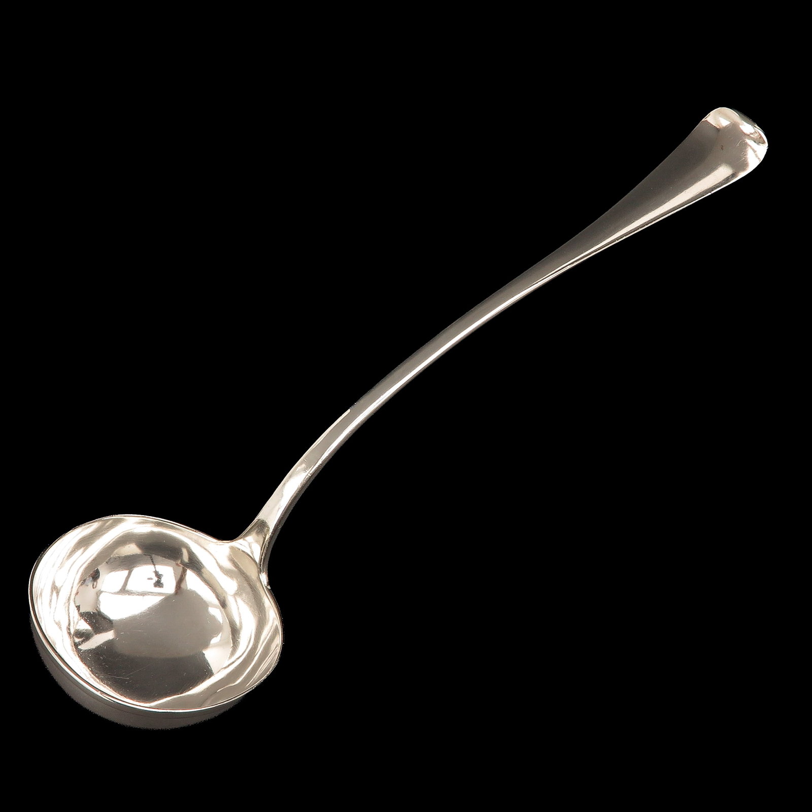 A Silver Soup Ladle: silver, The Hague, 1789, length 36 cm.