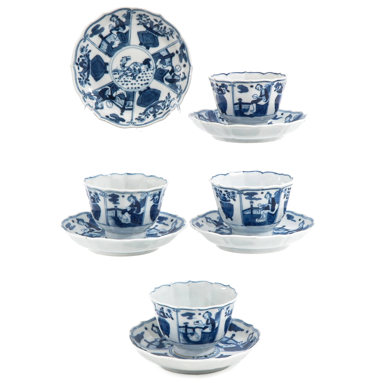 A Set of 4 Tea Bowls and Saucers (1 of 8)