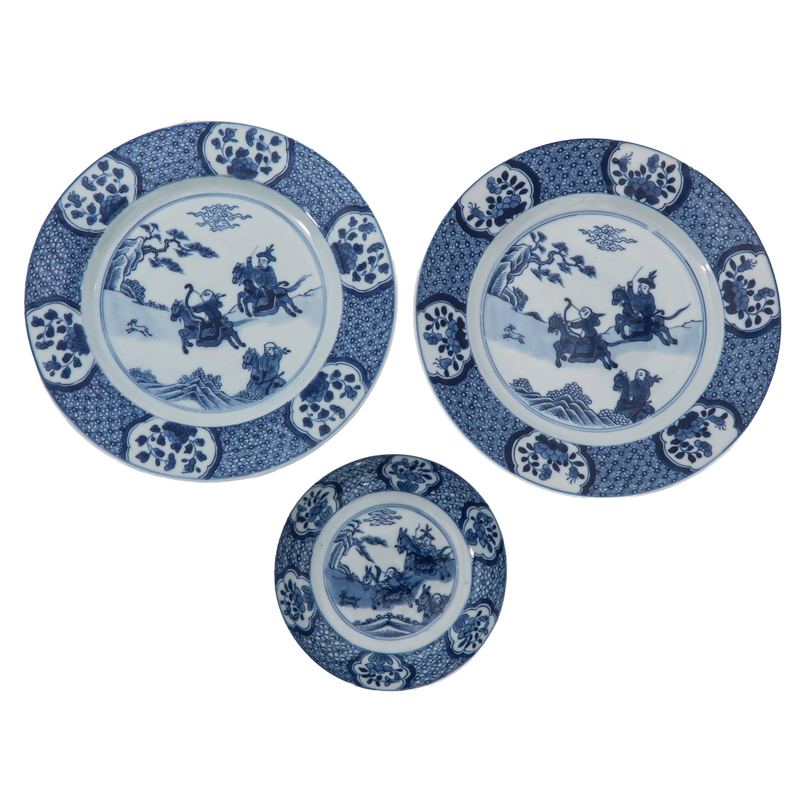 A Group of 3 Blue and White Plates (1 of 8)