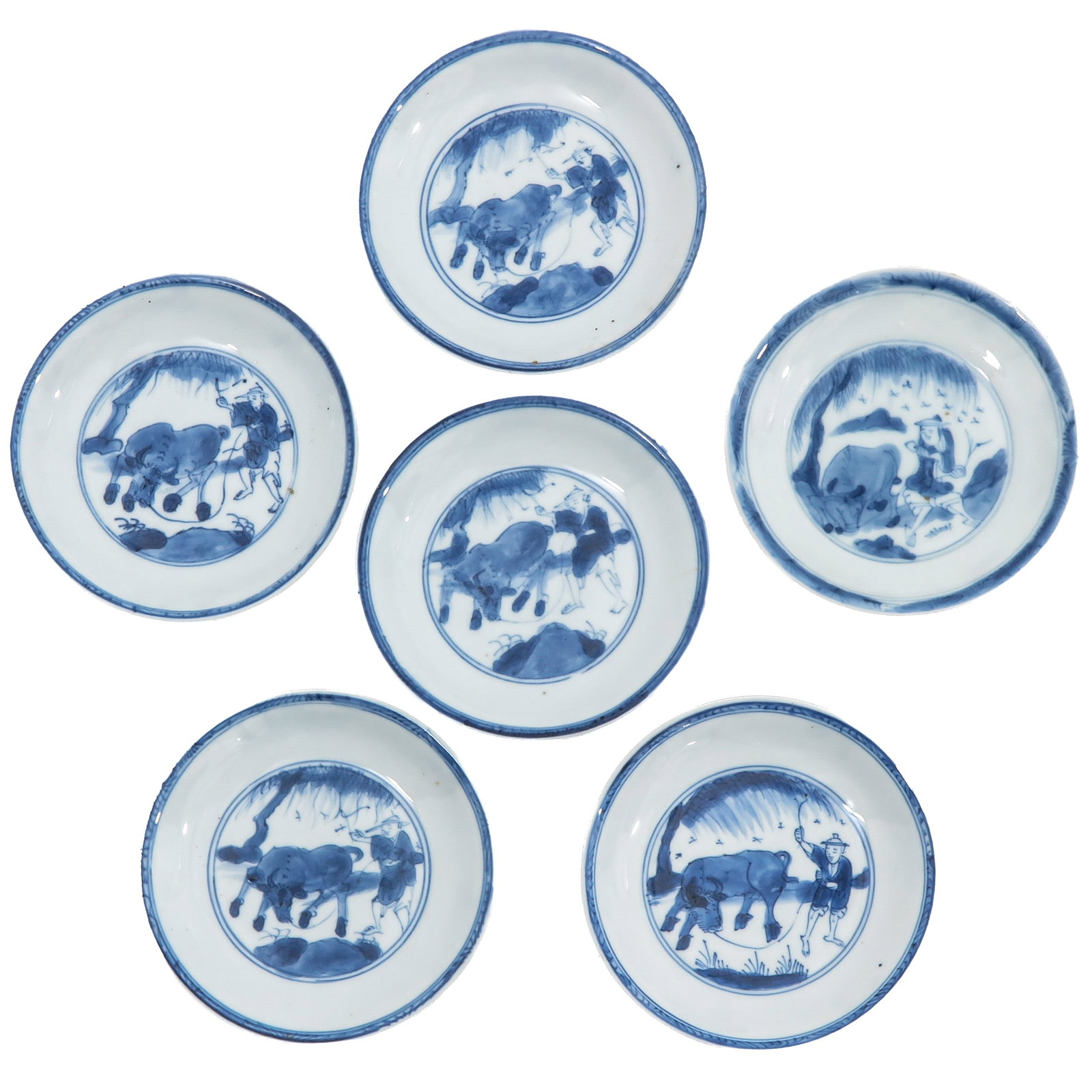 A Series of 6 Blue and White Saucers (1 of 8)
