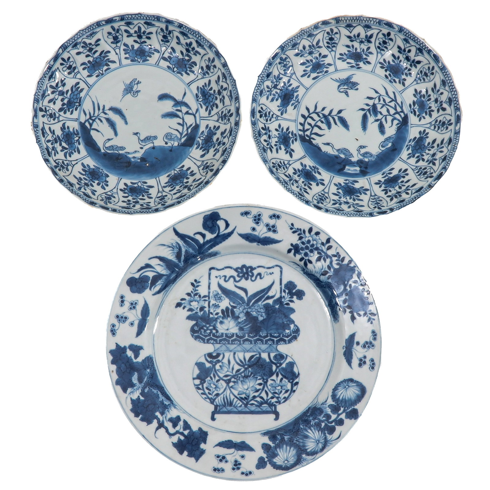 A Group of 3 Blue and White Plates (1 of 8)