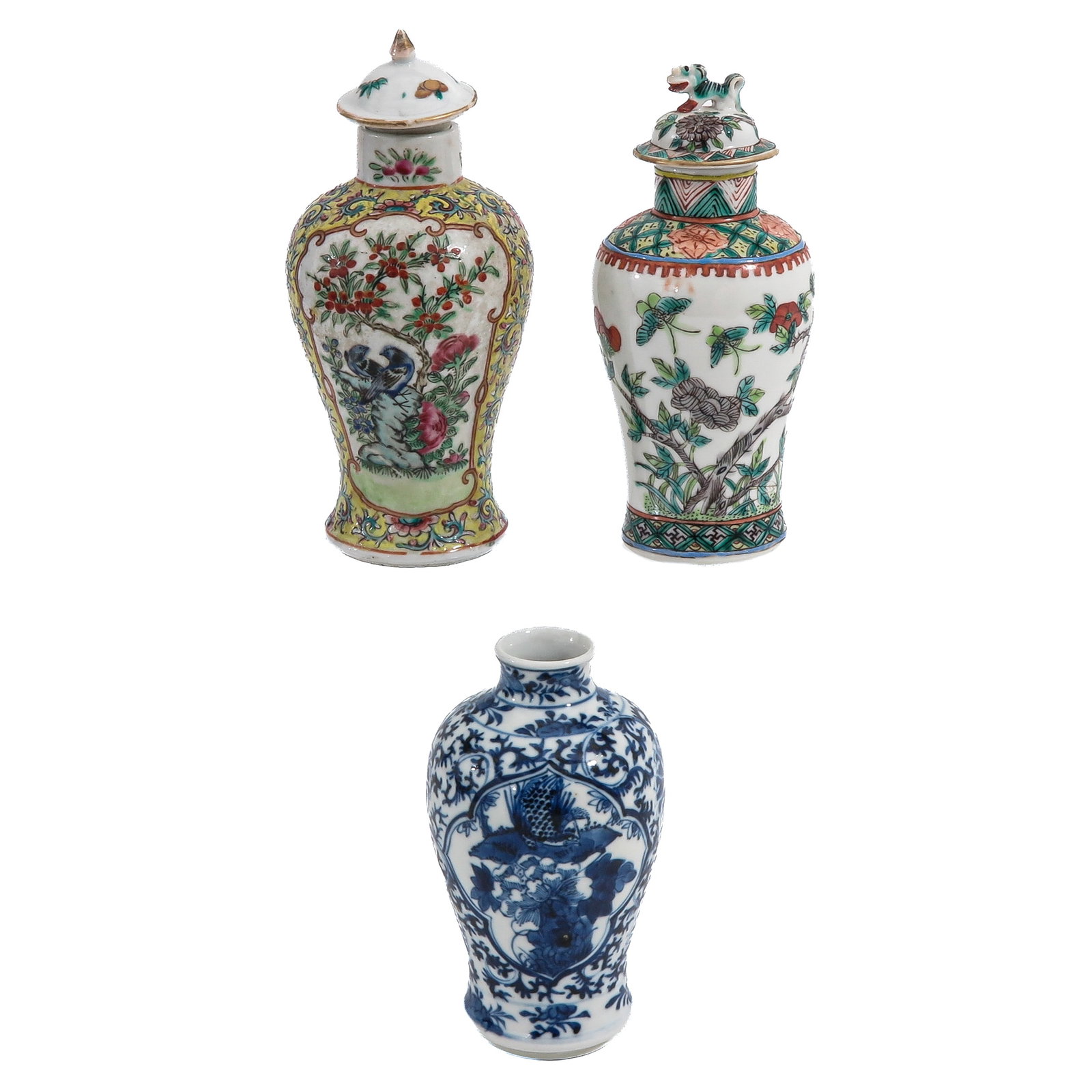 A Group of 3 Small Famille Rose Vases (1 of 6)