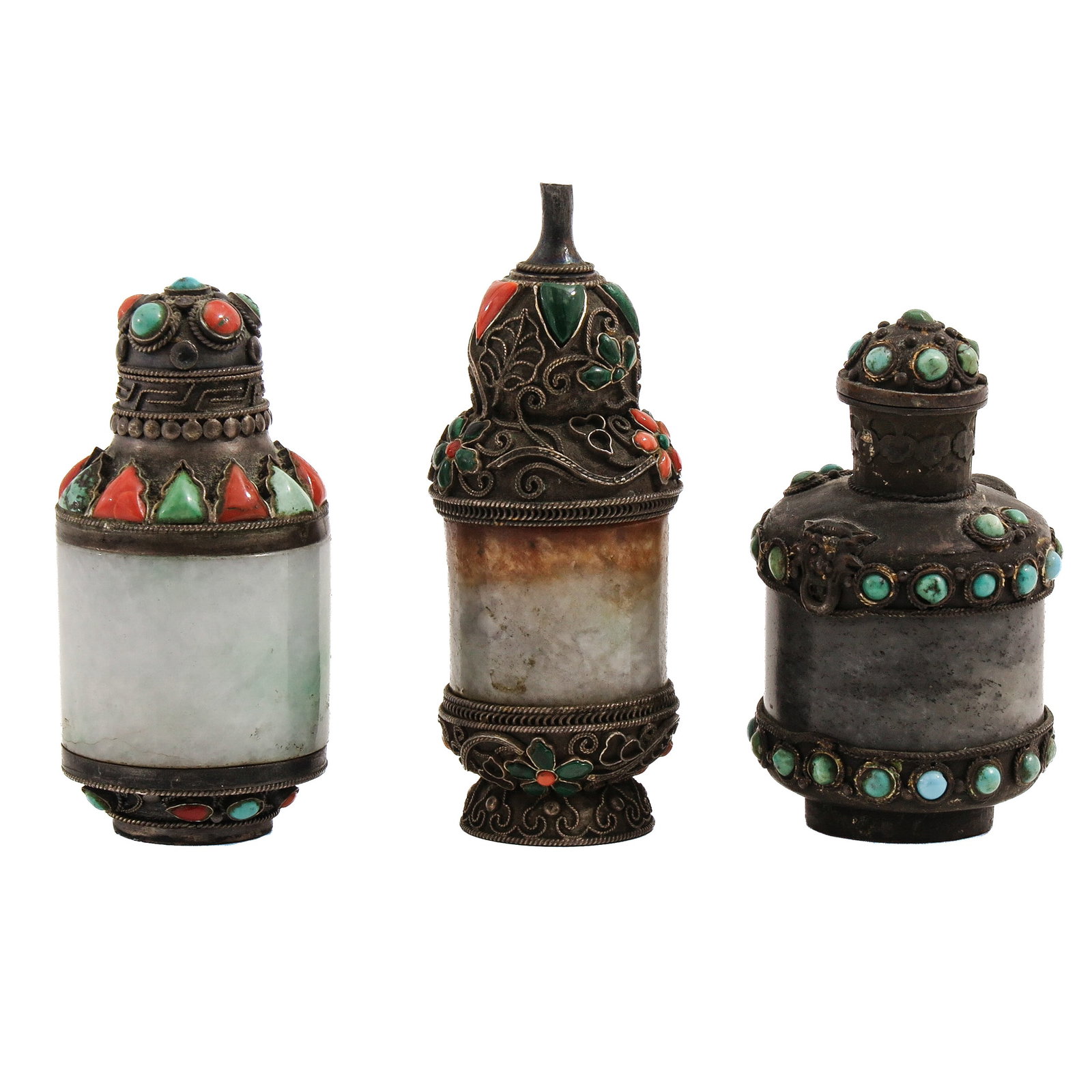 A Group of 3 Tibetan Snuff Bottles (1 of 6)