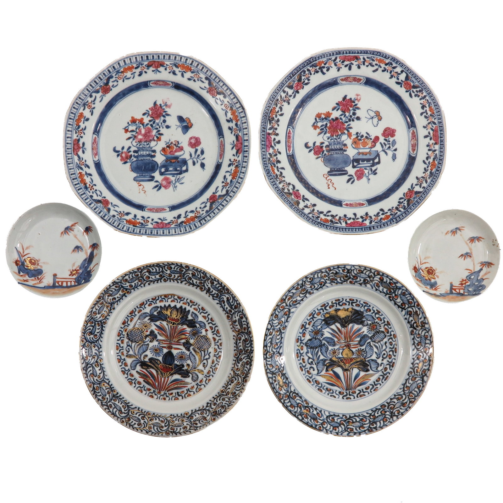 A Varied Group of Porcelain: Including 6 dishes, comprising of various decors, including 18th Century, largest plates are 23 cm. in diameter, chip and hairline.