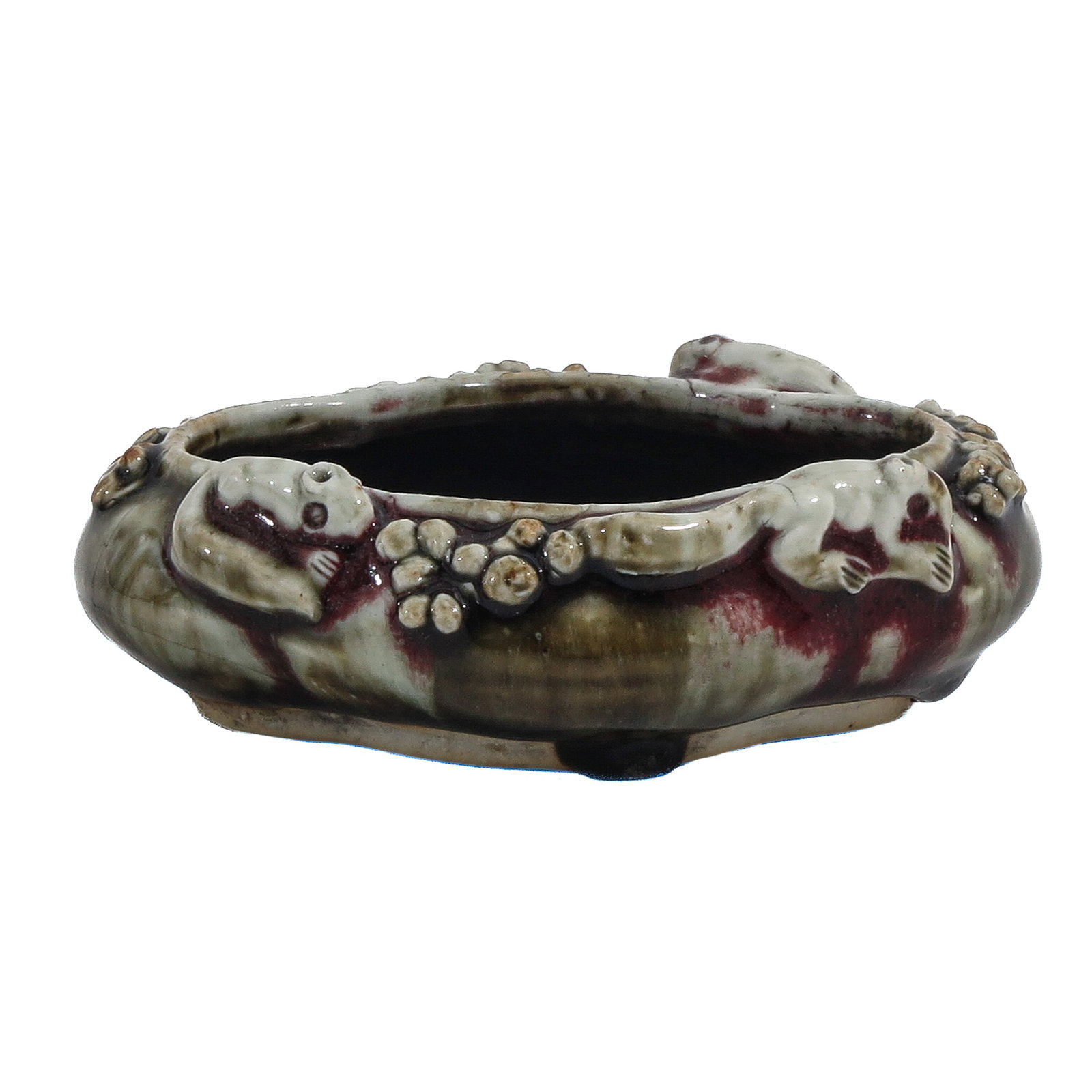 A Brush Washer: The rim decorated with chilong, 12 cm. long.