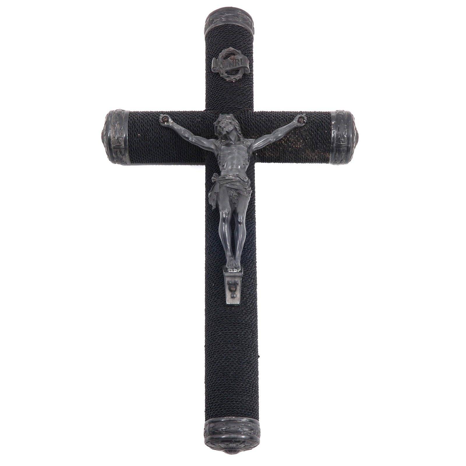 A Crucifix: with corpus of Christ and INRI plaque, length 80 cm.