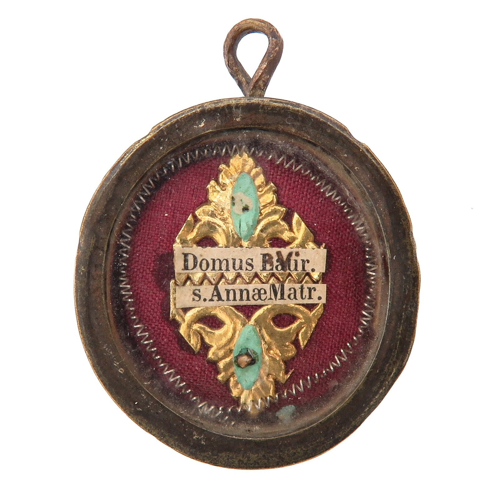 A Sealed theca: containing relic Domus Laur. (Holy House of Loreto) and relic of Saint Anne (1st century BC - 1st century AD), mother of the Blessed Virgin Mary, patron saint of mothers, grandmothers, pregnant women