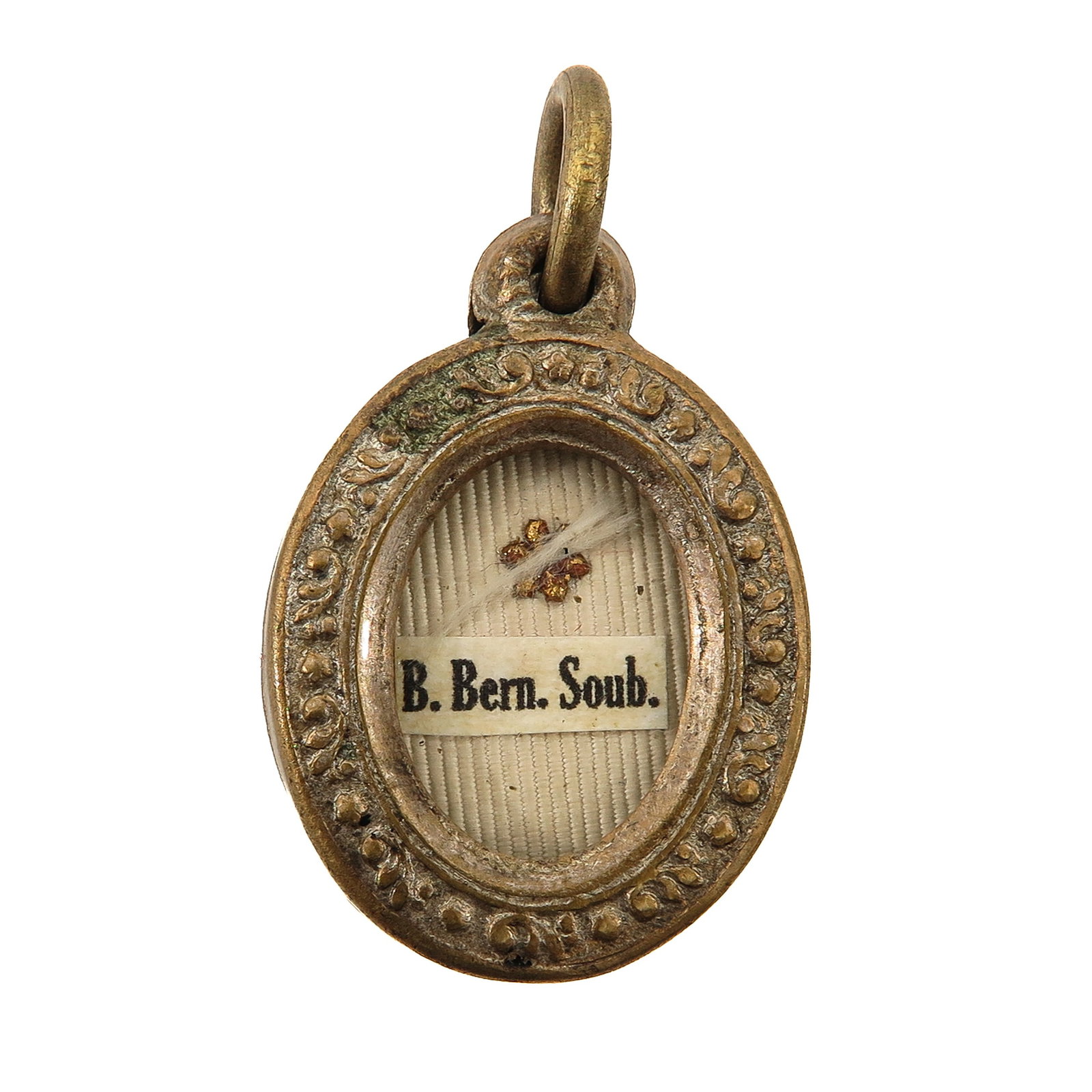 A Sealed Theca: with relic of Blessed Bernadette Soubirous, visionary of Lourdes, to whom the Blessed Virgin Mary appeared in 1858, patron saint of the sick and venerated worldwide because of her association with the