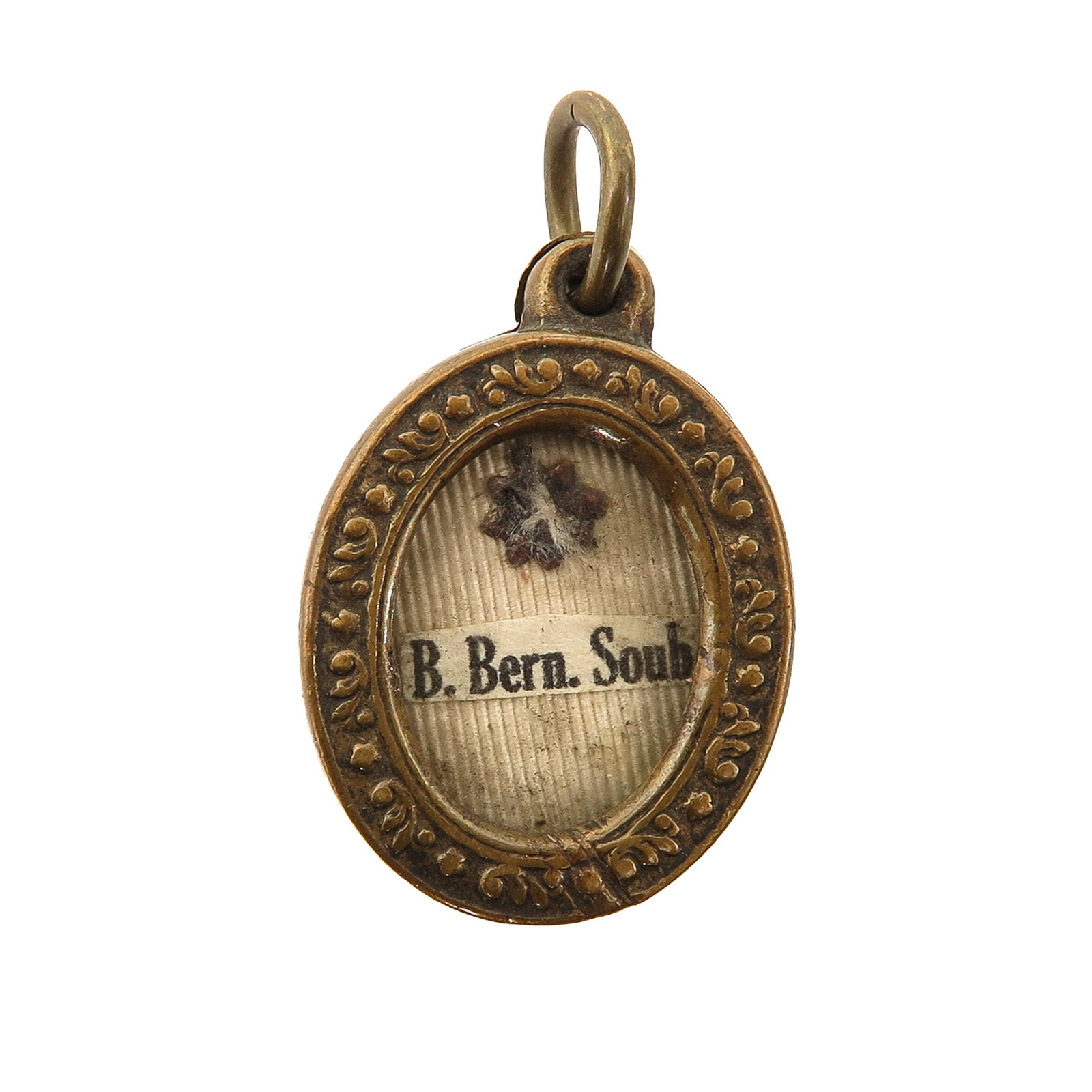 A Sealed Theca: with relic of Blessed Bernadette Soubirous, visionary of Lourdes, to whom the Blessed Virgin Mary appeared in 1858, patron saint of the sick and venerated worldwide because of her association with the