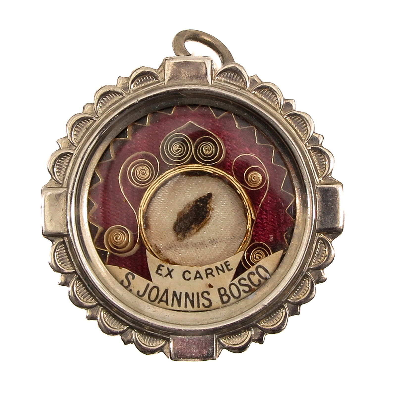 A Sealed Theca: containing relic Ex Carne (of the flesh) of Saint John Bosco (1815-1888), priest and founder of the Salesians, patron of young people, pupils and apprentice craftsmen, you are purchasing the theca,