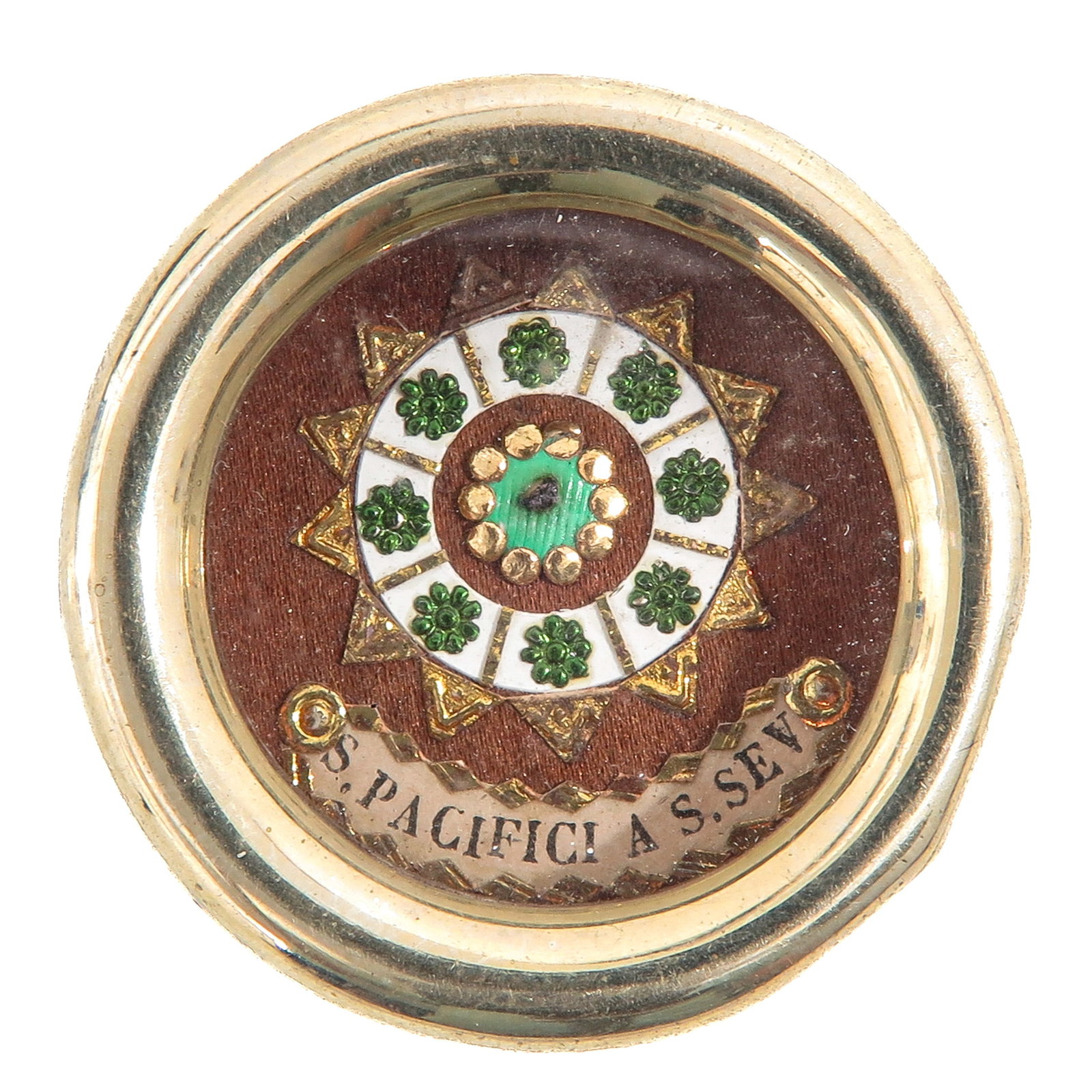 A Sealed Theca: containing relic of Saint Pacificus of San Severino (1653-1721), Franciscan mystic and preacher, venerated as patron saint of San Severino Marche and invoked for physical and prolonged illness, you