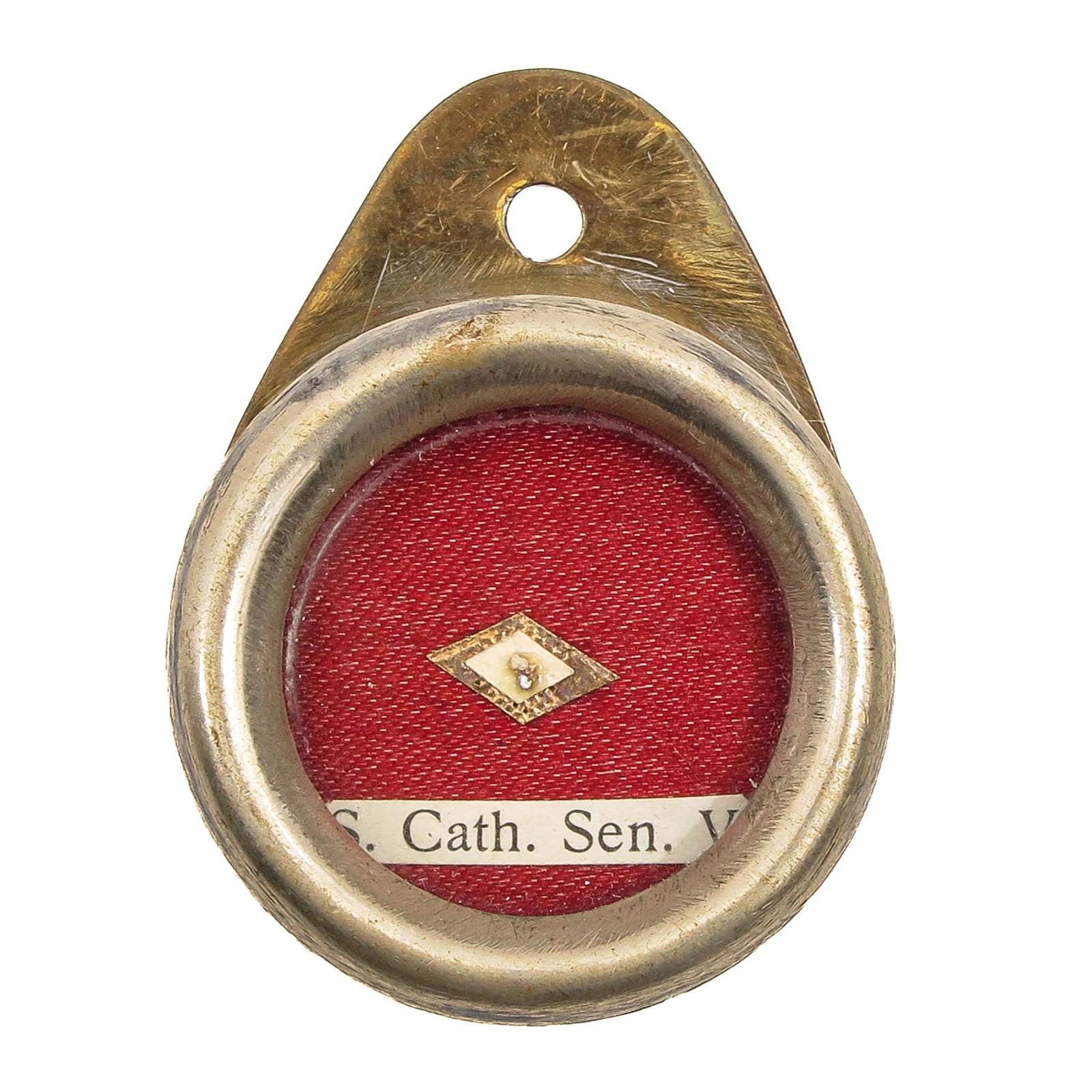 A Sealed Theca: containing relic of Saint Catherine of Siena (1347-1380), virgin, Doctor of the Church, Dominican and patron saint of Italy, Europe, nurses and against fire, you are purchasing the theca, the relic