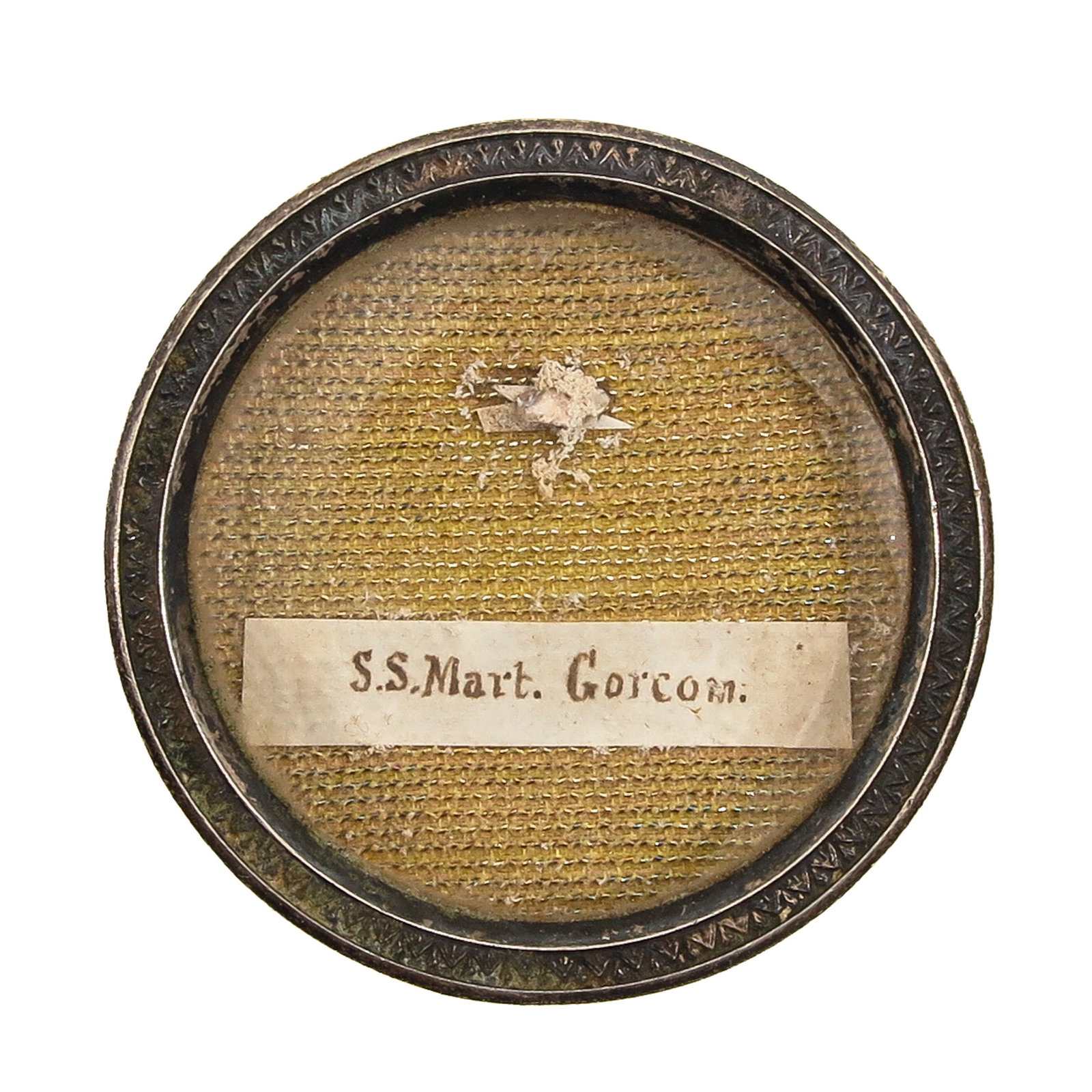 A Sealed Theca: containing a relic of the Holy Martyrs of Gorkum (Gorinchem), a group of nineteen Dutch Catholic martyrs who were executed for their faith in 1572, you are purchasing the theca, the relic is a gift,