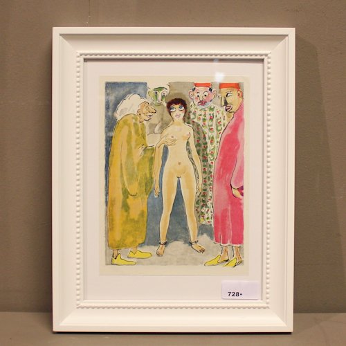 Art: Etching on wood, 1955, Kees van Dongen (1877-1968)