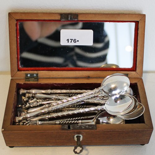 Biedermeier Box with Spoons: Biedermeier Box with Spoons