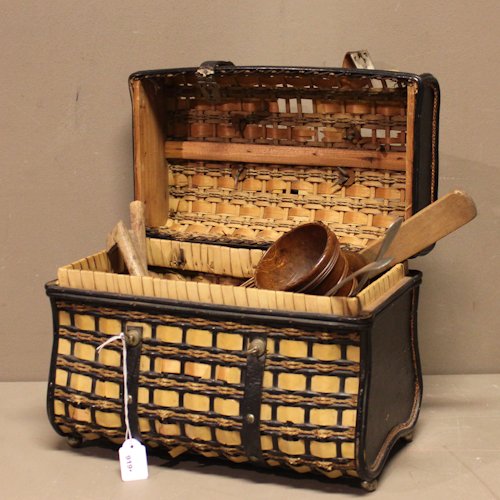 Travel Basket with Various Contents: Various Lot