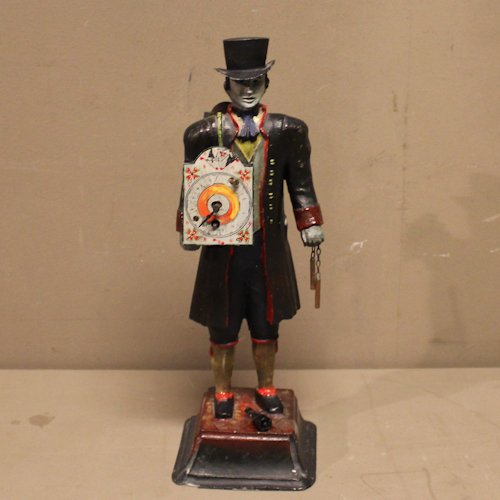 Decorative Cast Iron Clock Man Figurine: Decorative Cast Iron Clock Man Figurine
