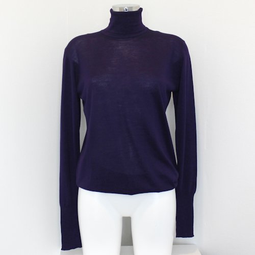 Chanel Purple Wood Turtle Neck Sweater: Chanel Purple Wood Turtle Neck Sweater