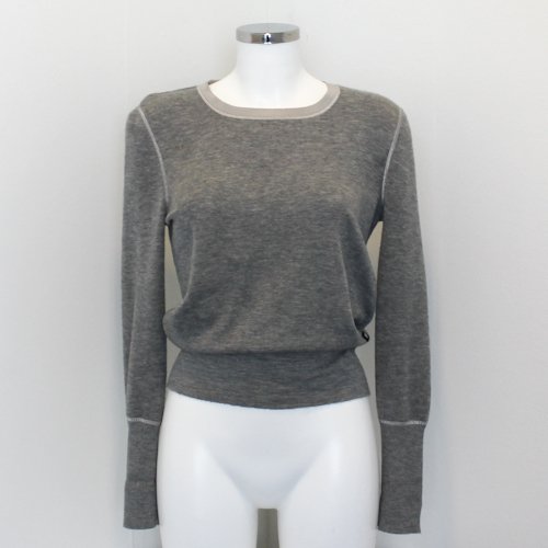 Chanel Silk and Cashmere Ladies Sweater: grey in colour, size 40