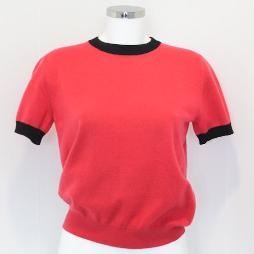 Chanel Cashmere Ladies Sweater: Pink and black in color