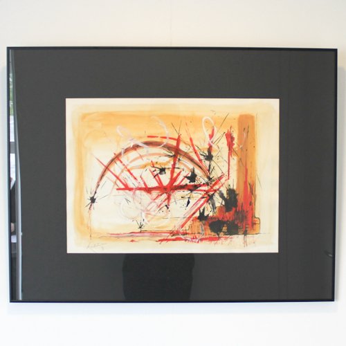 George Mathieu Watercolor: water-colour and mixed media, 55 x 38 cm