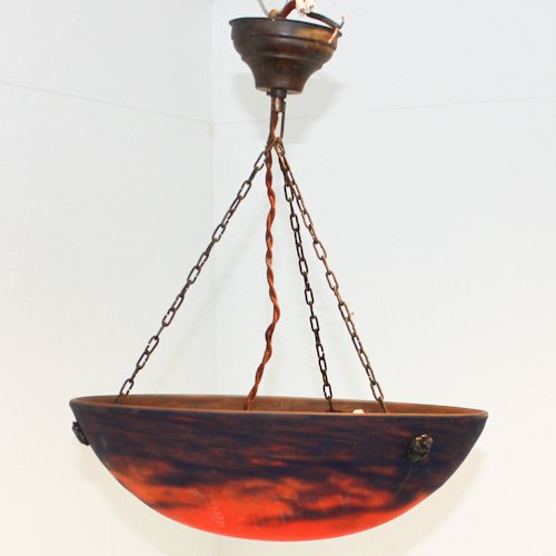 Signed Muller Freres Luneville Chandelier: 36 x 36 x 47 cm