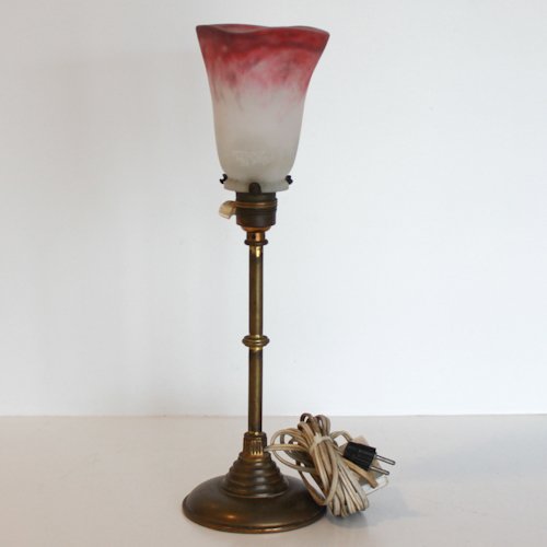Signed Muller Freres Luneville Table Lamp: 44 x 13 cm