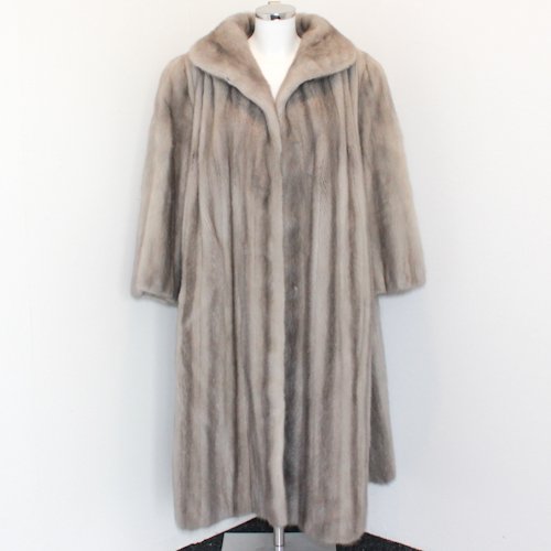 Ladies Full Length Mink Coat: silver and grey in color of very high quality