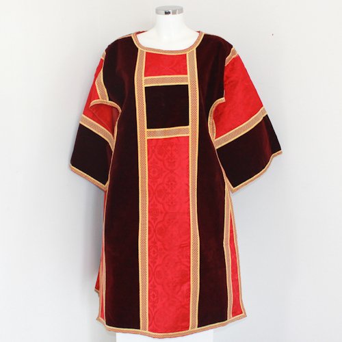 Preist Vestment Circa 1920: with red velvet and brocade design