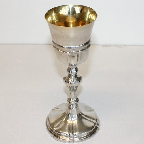 19th Century French Silver Chalice: 24 cm tall