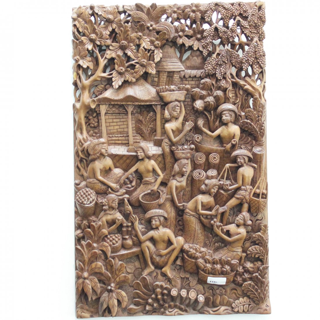 Highly Carved Wood Indonesian Sculpture: 61 cm tall