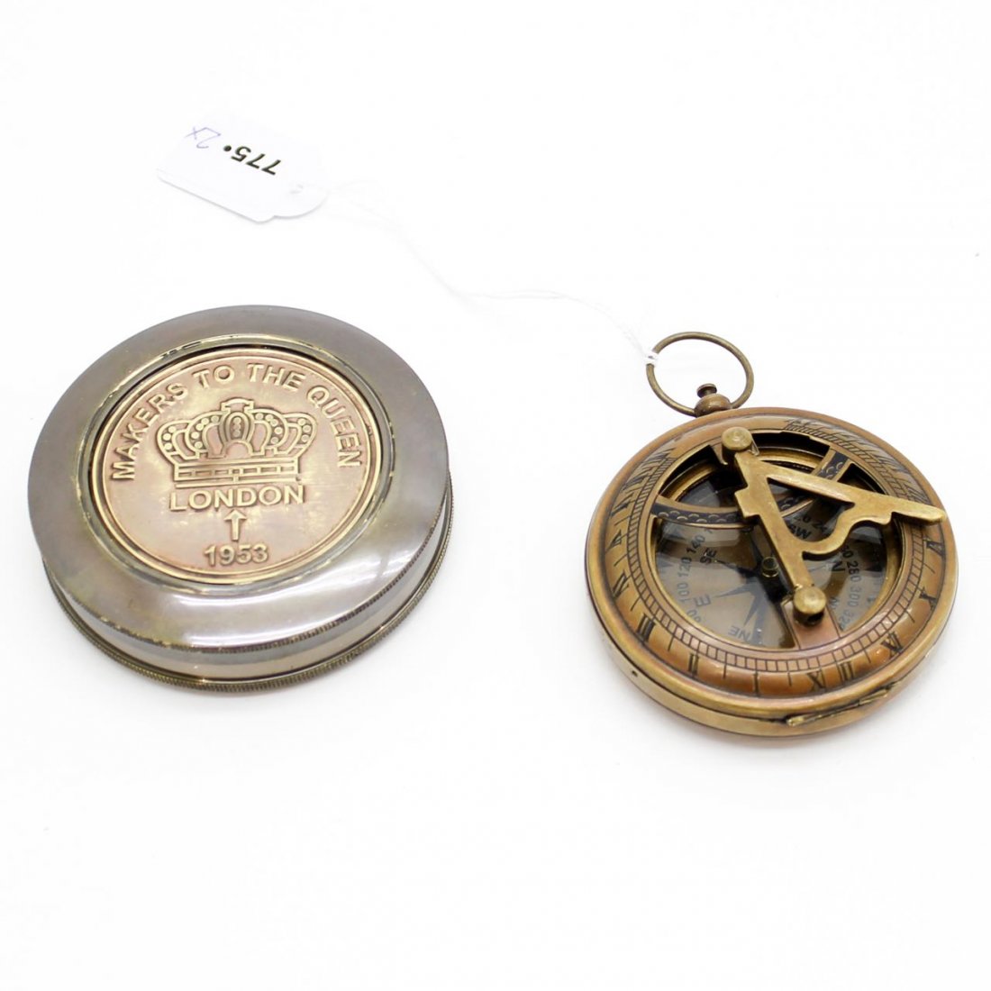 Lot of 2 Maritime Compasses: One with sun dial.