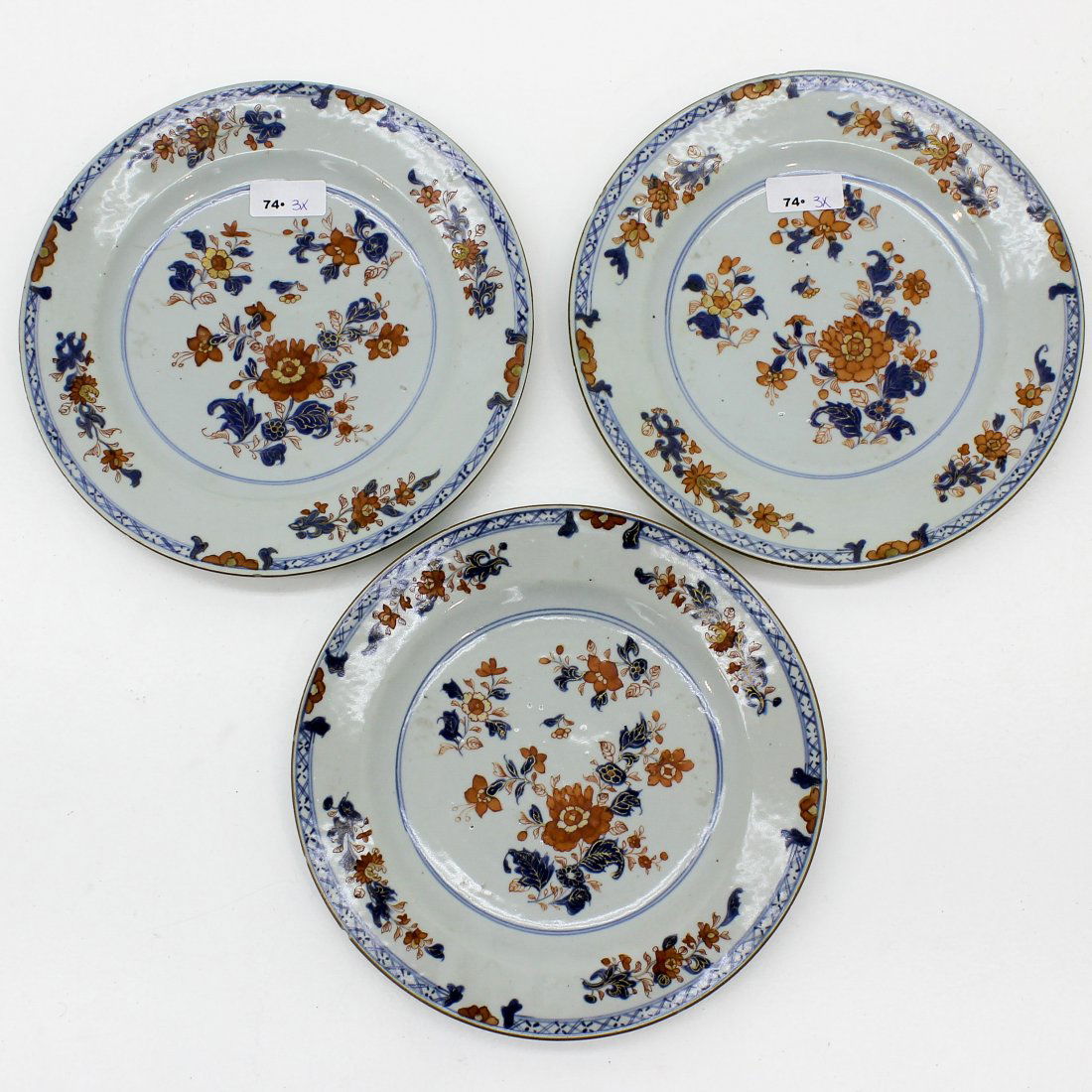 Set of 3 18th Century Imari Plates (1 of 2)