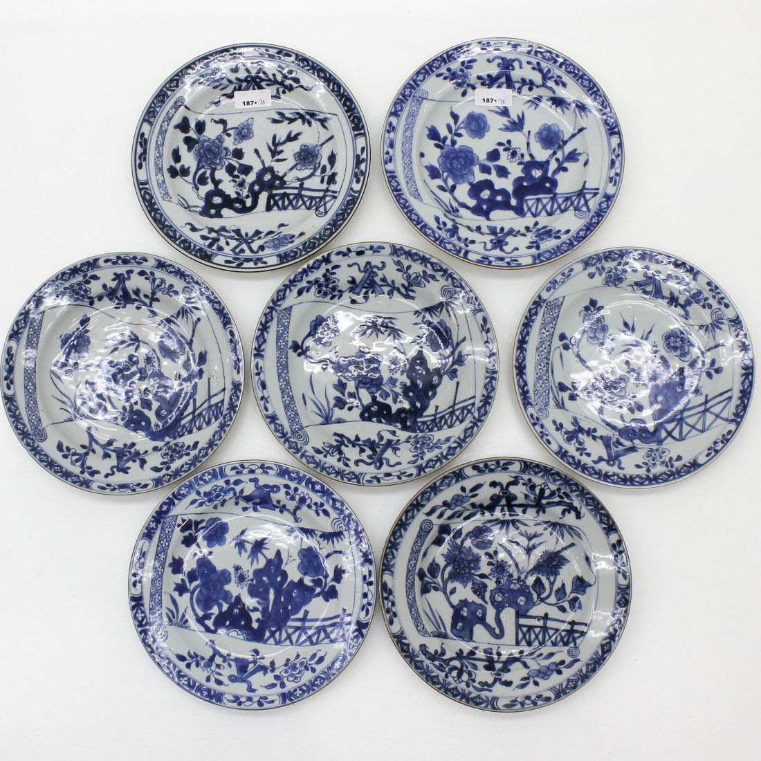 Lot of 7 18th Century China Porcelain Plates (1 of 2)
