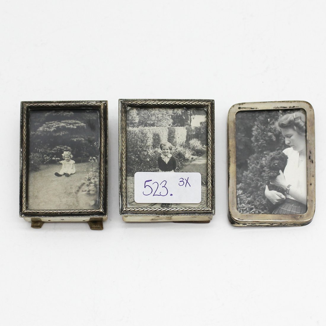 Lot of 3 Silver Photo Frames Circa 1940: 7 x 5 cm.