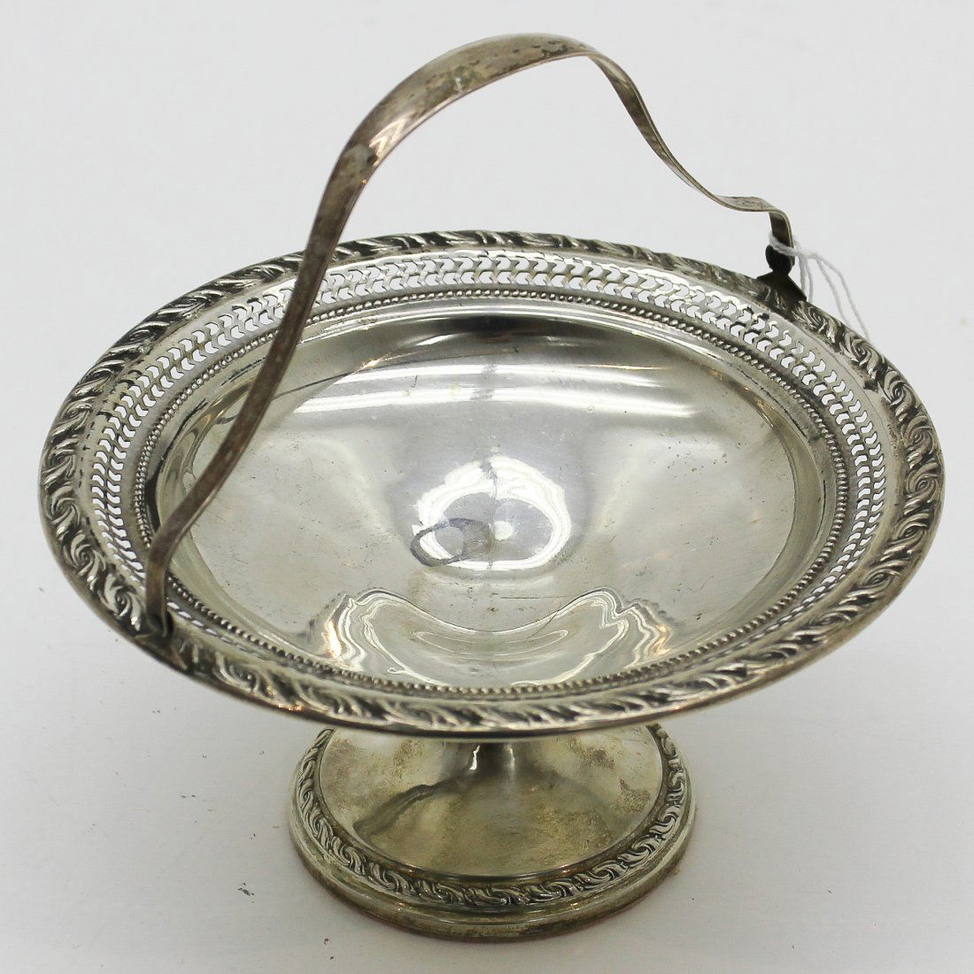 Silver Footed Basket with Handle (1 of 1)