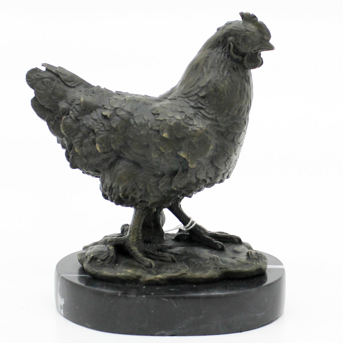 Bronze Sculpture of Rooster on Marble Base (1 of 4)