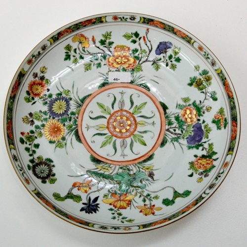 FAMILLE VERTE CHINA PORCELAIN PLATE CIRCA 1800 (1 of 2)