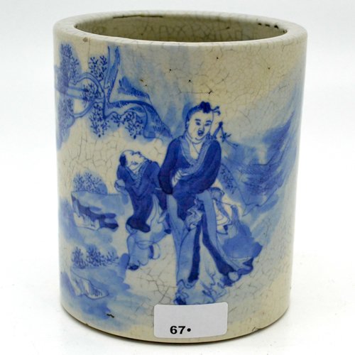 19th CENTURY CHINA PORCELAIN BRUSH POT (1 of 5)