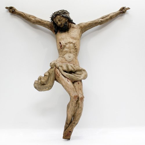 A RARE 16th / 17th CENTURY PAPIER MACHE CHRIST CORPUS (1 of 7)